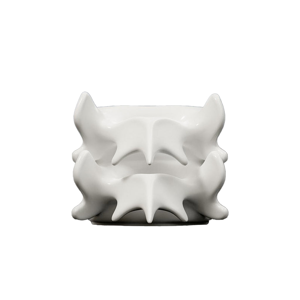 Mr.NOPLAN Spine‑Shaped White Porcelain Cup