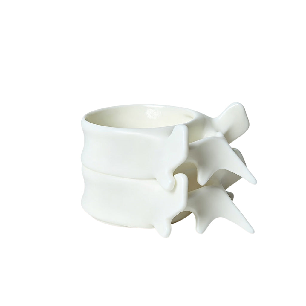 Mr.NOPLAN Spine‑Shaped White Porcelain Cup