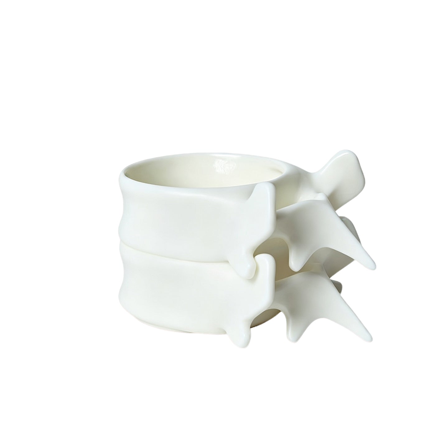 Mr.NOPLAN Spine‑Shaped White Porcelain Cup