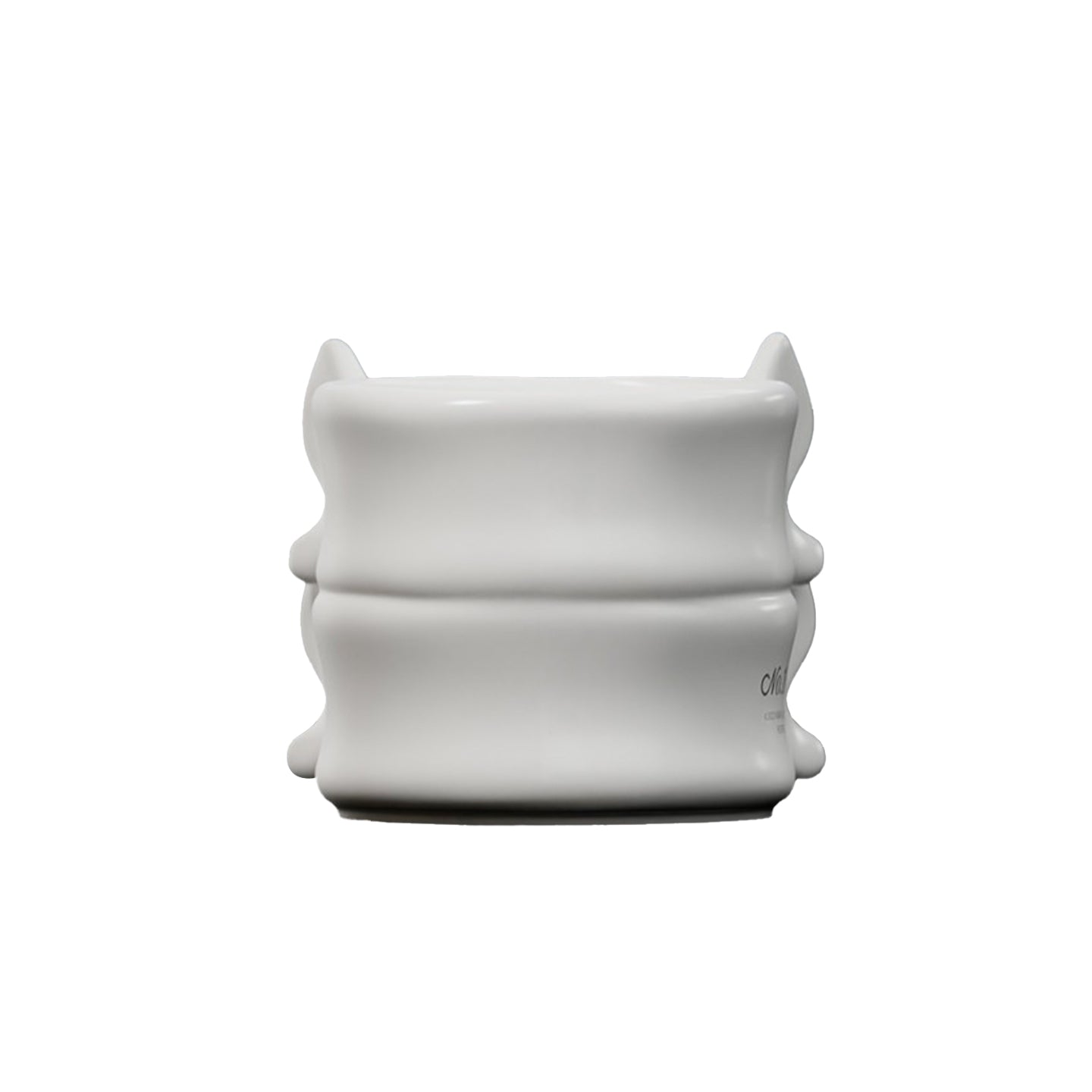 Mr.NOPLAN Spine‑Shaped White Porcelain Cup