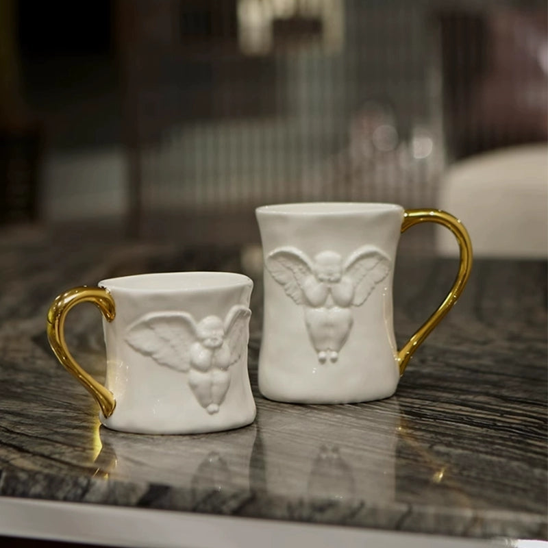 XIQI Angel Couple Mugs(With Golden Handle)