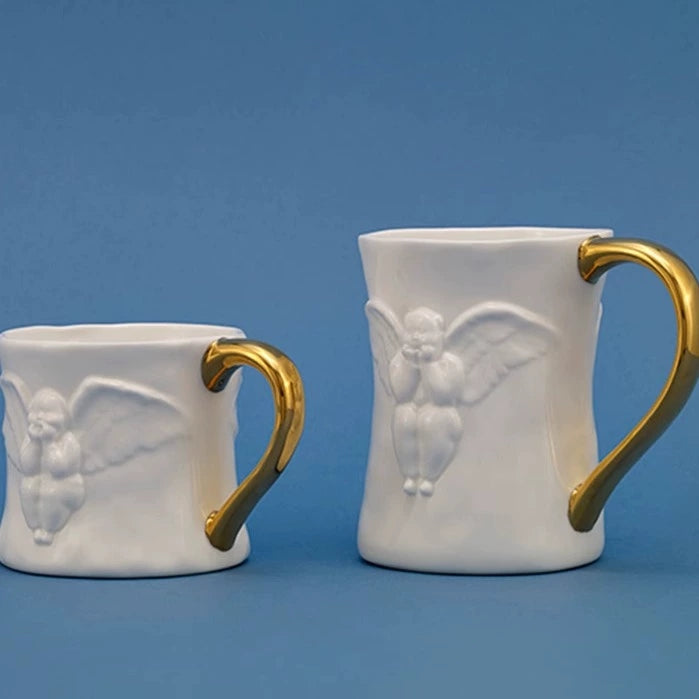 XIQI Angel Couple Mugs(With Golden Handle)